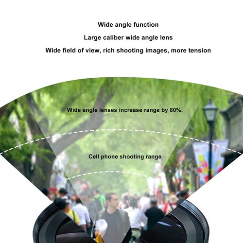 2 In 1 Phone Camera Lens Kit 0.45X Wide Angle Lens + 12.5X Macro Lens Clip On - Photo 7 sur 12