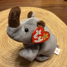 Ty Beanie Baby Spike Retired Original Gray Rhino 1996 Ages 3-7 Years