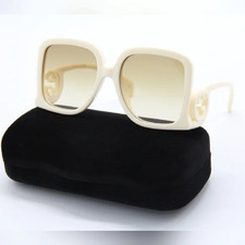 NEW GUCCI GG1326S 002 SQUARE WOMEN NUDE OVERSIZED SUNGLASSES