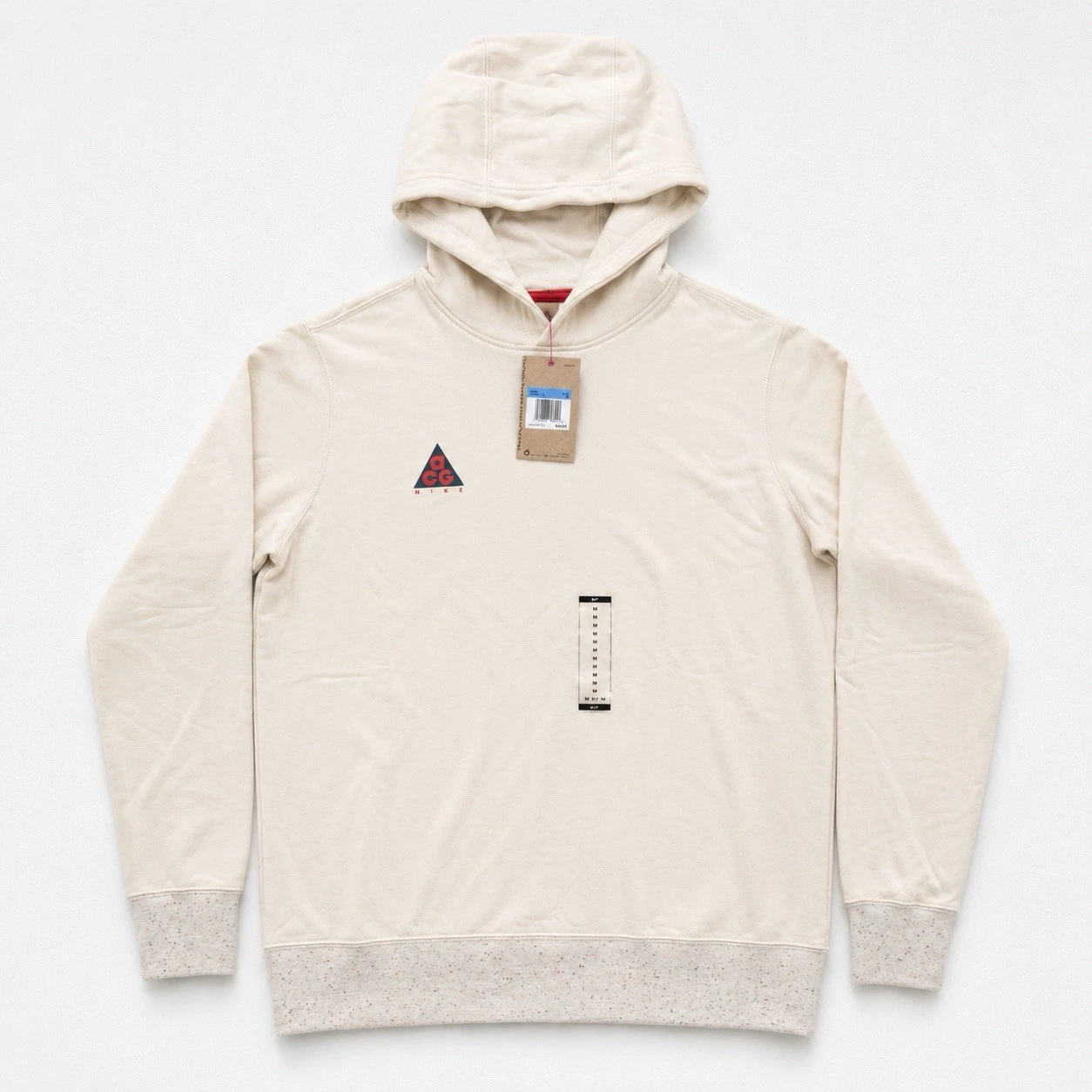 NWT Nike ACG NSW Mens Medium Hoodie Therma-Fit Speckled Nep Cream Rare Deadstock