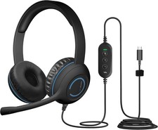 Cyber Acoustics USB-C Headset with Microphone for PC AC-5014 , Wired