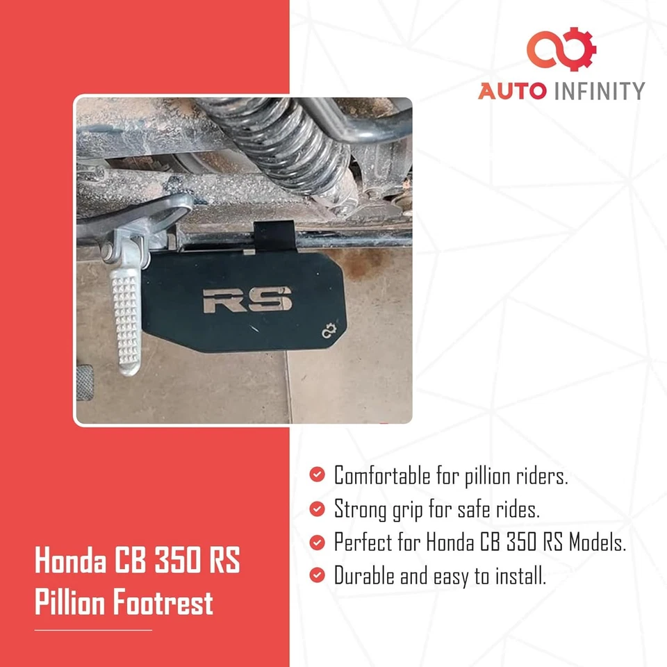 Heavy Duty LH Black Pillion Footrest Fit For Honda CB350-RS Foto 3 de 4