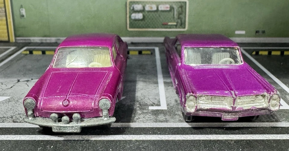 Matchbox Lot Of 2 - Volkswagen 1600 TL (#67) & Pontiac Sports Coupe (#22) Purple - Image 2 of 4