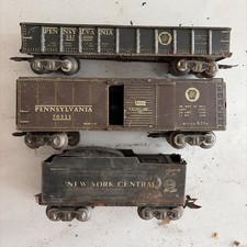 Lot of 3 1950s Marx Train 8 8-Wheel Freight Cars Model O scale