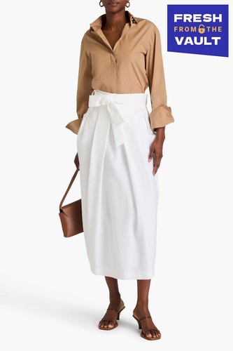 PVP €479 FABIANA FILIPPI Falda Midi Jacquard IT42 US6 UK10 S Cinturón Hecha en Italia