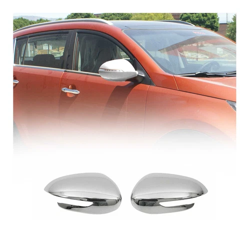 Side Mirror Cover Caps Fits Kia Sportage 2017-2022 Stainless Steel Silver 2 Pcs