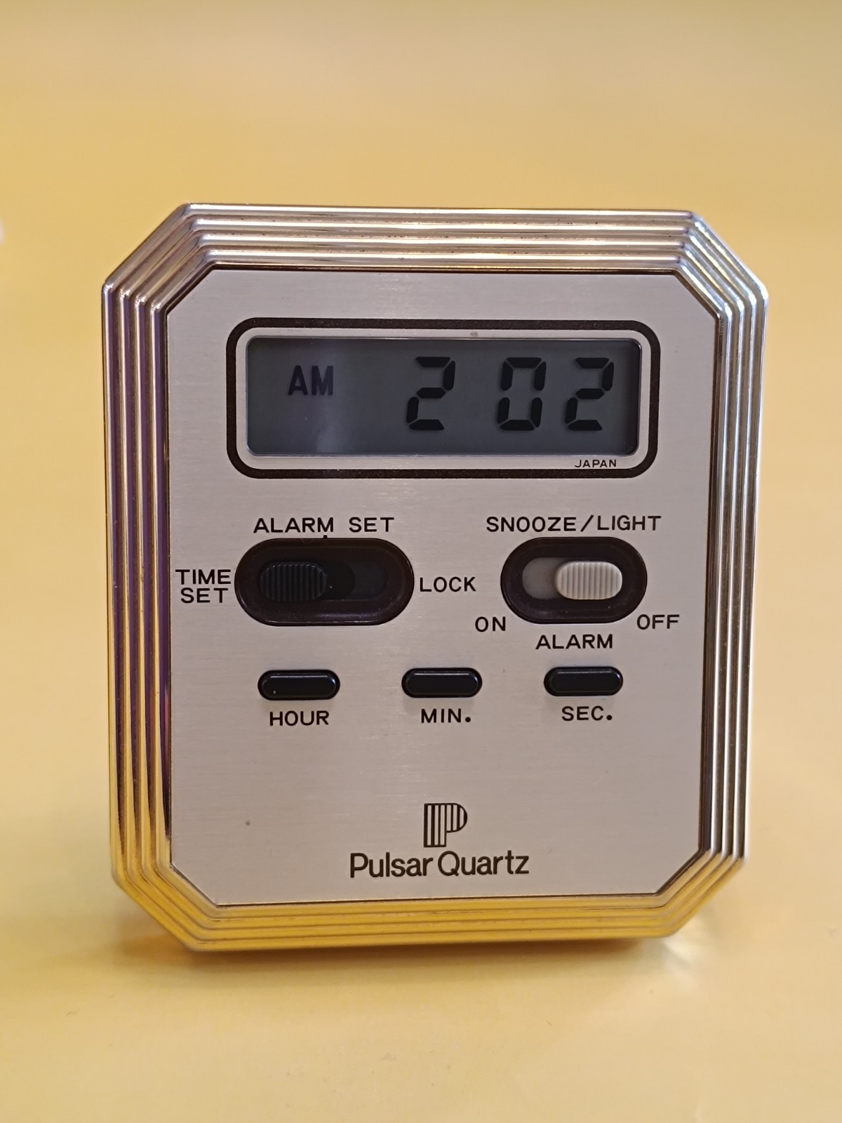 Vintage Miniature Pulsar Digital Alarm Clock & Pouch - Working Condition (2358)