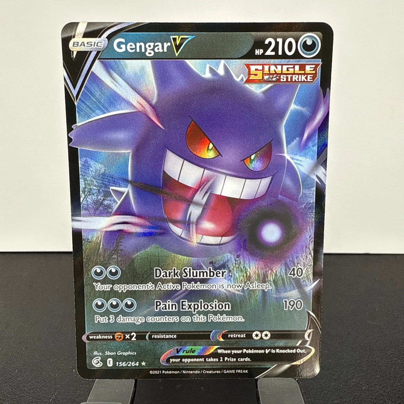 Gengar V 156/264 Ultra Rare Fusion Strike Sword & Shield (NM) Pokemon t3
