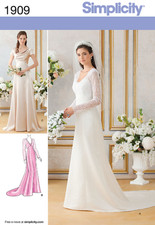 2012 Wedding Gown Dress Sewing Pattern U-Pick Size 6-22 Simplicity 1909 NEW OOP