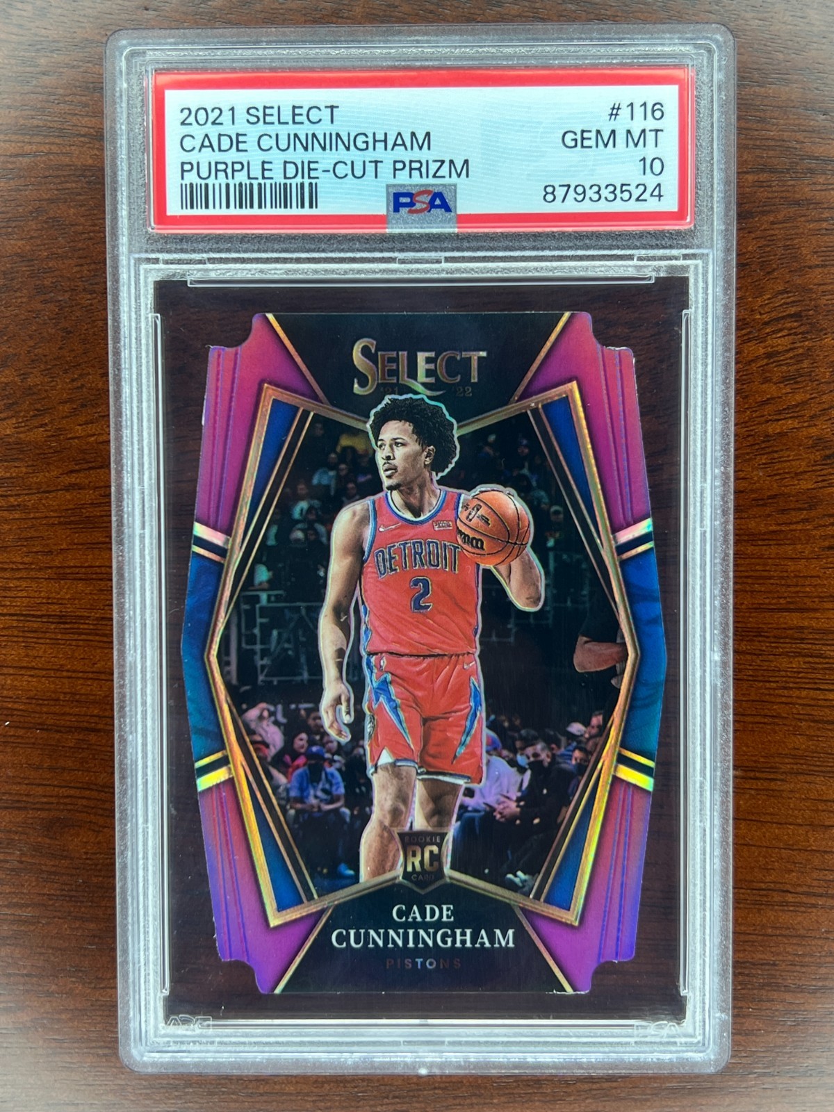 Cade Cunningham 2021 Panini Select RC Rookie #116 Die-Cut Purple /99 PSA 10