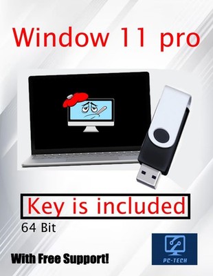 PC Tech USB Key Compatible with install Included For Windows 11 pro... 