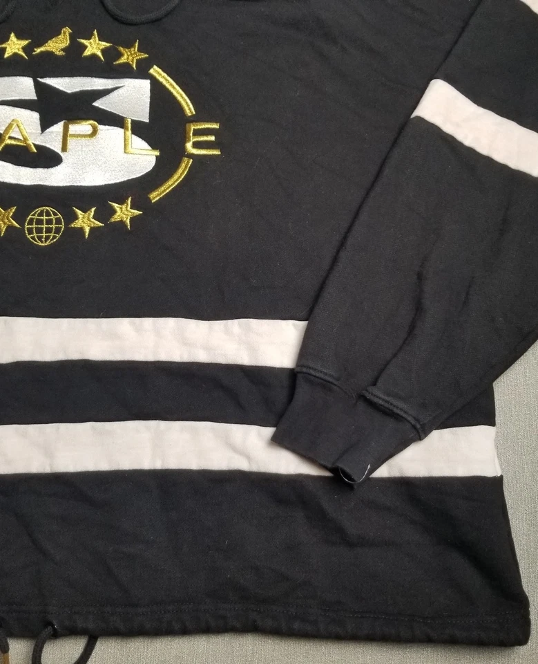Staple толстовка с капюшоном черное золото вышитый Streetwear хип-хоп Y2K мужчин размер 2XL XXL - Изображение 3 из 4