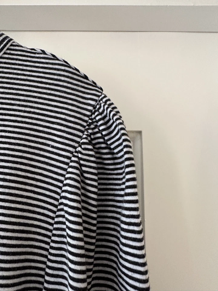 ME+EM Striped Organic Cotton Top Ruffle Sleeve detail UK 10 - Image 2 of 4
