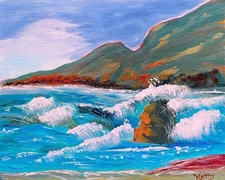 Original oil painting, Oregon Coast - 8x10 On Canvas Board, seaside landscape