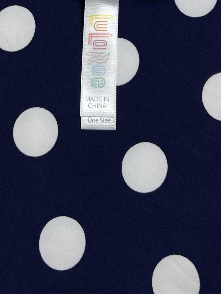 Leggings LuLaRoe OS Talla Única Divertidos AZUL Náuticos POLKA DOT Confeti Cintura Elástica Foto 4 de 4