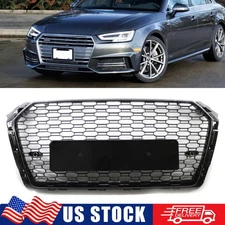 For Audi A4 S4 B9 2017-2019 Front Bumper Grille Honeycomb Mesh Grill RS4 Style