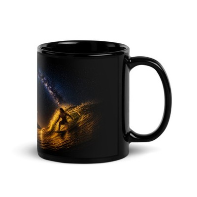 Hawaiian Night Sky Milky Way Black Glossy Mug - Starry Galaxy Cup 11/15oz