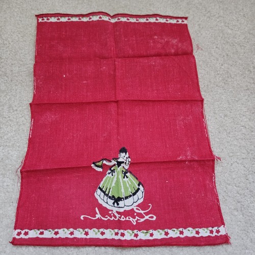 VINTAGE LADIES Red LIPSTICK Novelty Handkerchief Hanky *ISSUES* - Picture 8 of 10