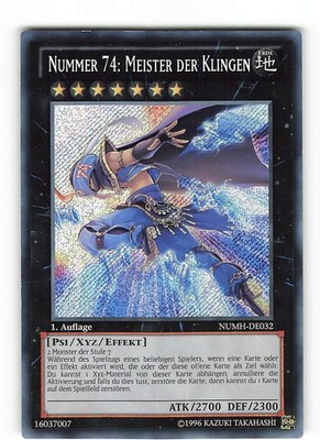 Yugioh NUMMER 74: MEISTER DER KLINGEN , numh-de032 Secret Rare deutsch Exc 1st