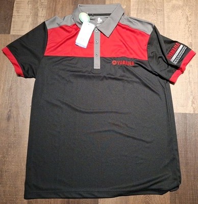 Yamaha Service Men's Large Polo Shirt Black/Gray/Red,Genuine Parts&Accessories 