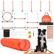 Dog Agility Course Backyard Set, Dog Agility Equipment, Pet obstacle Course B...