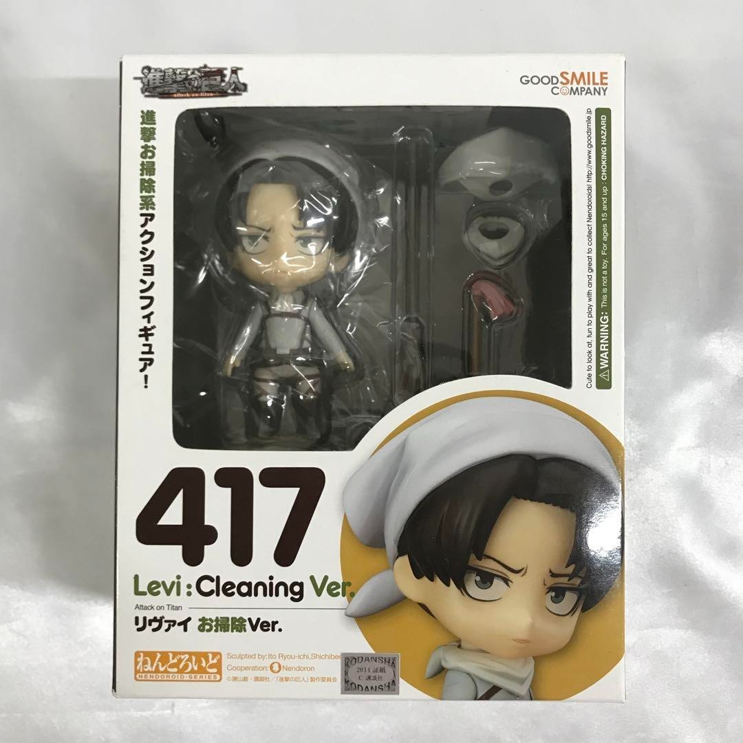 リヴァイ Cleaning Ver. 417 フィギュア Nendoroid 417 Attack on Titan Levi Cleaning Ver. Figure Good Japan