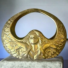 VTG Small Angel Brass Basket-Shaped Style Art Nouveau, by JAINSON Made in India