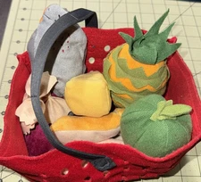 IKEA LÅTSAS Kids Pretend Play Shopping Basket 10 Piece Soft Toy Set