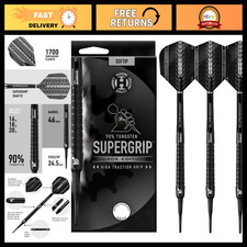 90 Tungsten Soft Tip Darts Set - 16g, 18g, 20g - Supergrip Shafts Flights