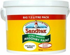 SANDTEX ULTRA SMOOTH MASONRY PAINT 7.5L  PURE BRILLIANT WHITE
