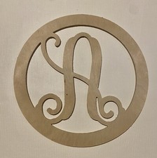 Wooden Circle Monogram Alphabet Letters, Decorative Letter A 11.5