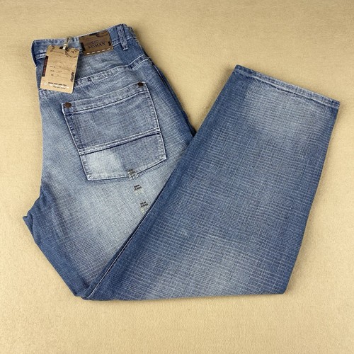 Neu mit Etikett Vintage Koman Jeans breites Bein Baggy Distressed Y2K blau HERREN GRÖSSE AUSWAHL - Bild 2 von 24