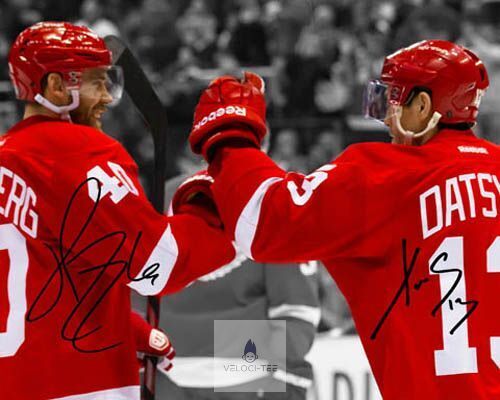 Pavel Datsyuk Henrik Zetterberg Detroit Red Wings Signed Photo Autograph Poster