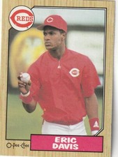 FREE SHIPPING-MINT-1987 O-Pee-Chee Eric Davis #228 REDS PLUS BONUS CARDS