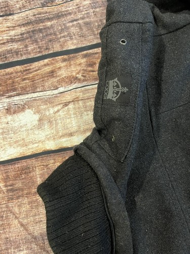 COOGI WINTER WOOL BLEND Gray Full Zip BOMBER JACKET Pea Coat Men’s XL Streetwear - Picture 6 of 12