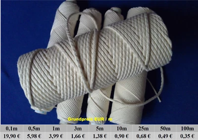 WICK'N FUN Universal Runddocht Kerzendocht Kerzen Wachs Docht Flachdocht dünn mittel dick