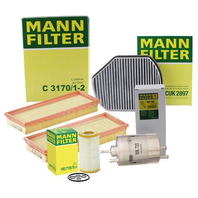 Mann Air / Cabin Air / Fuel / Engine Oil Filter Kit For Mercedes-Benz SLK32 AMG