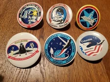 Vintage Lot 6 NASA pins badges Space Shuttle Discovery Challenger Columbia