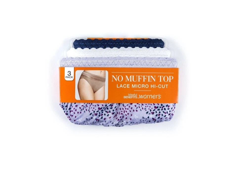Warners Blissful Benefits Dig Free Comfort Waistband with Lace Microfiber, 3XL - Image 2 of 3