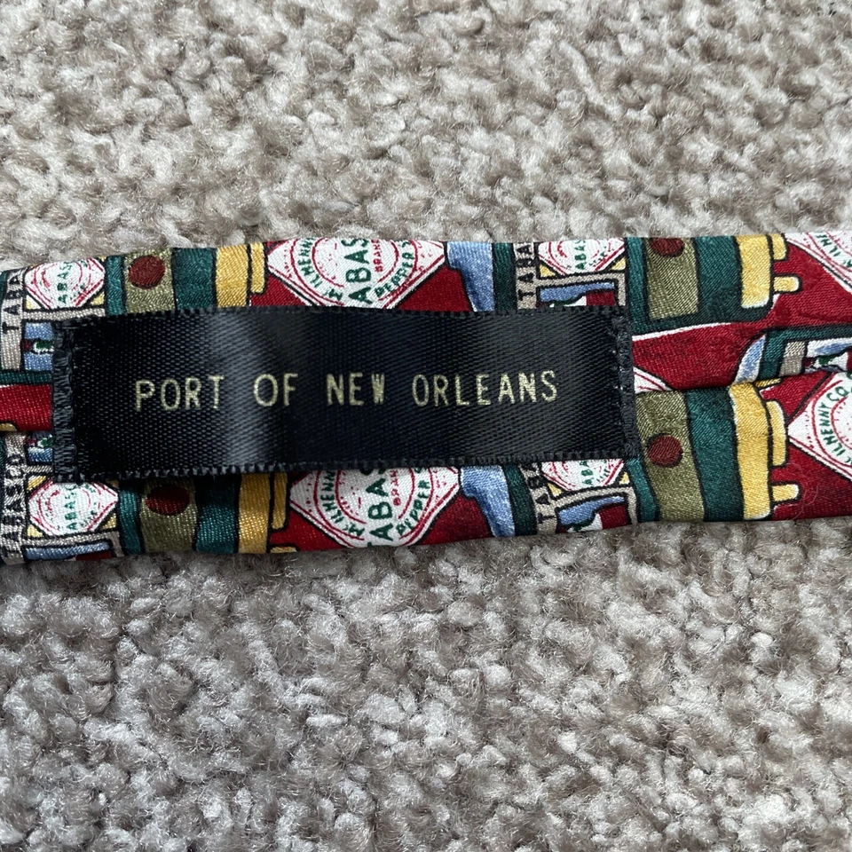 Vintage Tabasco Neck Tie Port of New Orleans 100% Silk Made in USA - Image 4 of 4