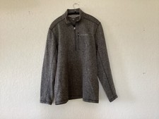 Eddie Bauer Radiator Fleece Lined 1/4 Zip Sweater Pullover Grey Heather Men  s L
