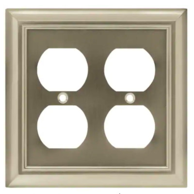 Brainerd W10767-SN Satin Nickel Architect Double Duplex Wall Plate Cover