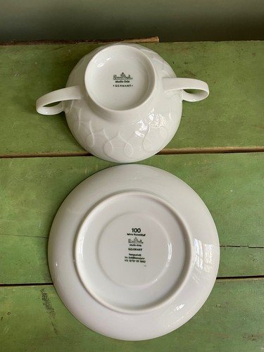 Flat Cream Soup Bowl & Saucer Set Lotus White by Rosenthal - Continental - Picture 6 of 6