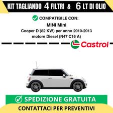 Tagliando per MINI Mini Cooper D 82 kw - 6 Lt di Castrol + 4 Filtri anno 2010...