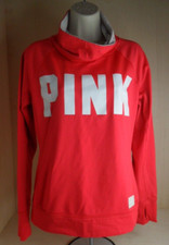 PINK Victoria's Secret Ultimate Pink Coral Cowl Neck Pullover Active Top Size M
