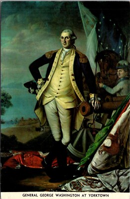 Postcard Chrome Painting Gen George Washington At Yorktown James Peale MMOA NY
