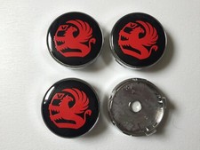  4x Vauxhall Hub Alloy Wheel Centre Cap Astra Zafira Corsa 60mm Black / Red