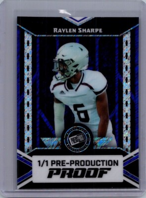 Raylen Sharpe 2024 Leaf Football 1/1 Pre Production Proof