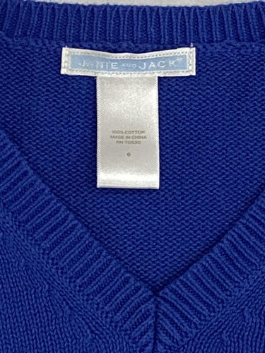 Janie & Jack Boys Sweater Vest Blue w/ Argyle Accent Size 6 in EC Rowing Crew - Picture 5 of 6