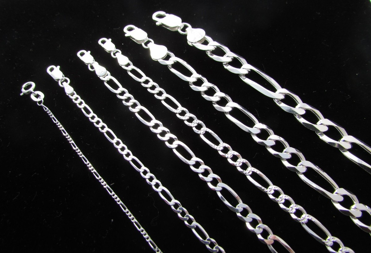 日本未入荷 CRAFTD London Round Figaro 2mm Figaro Chain Sterling Silver Diamond Cut Italy 36.3g 5mm